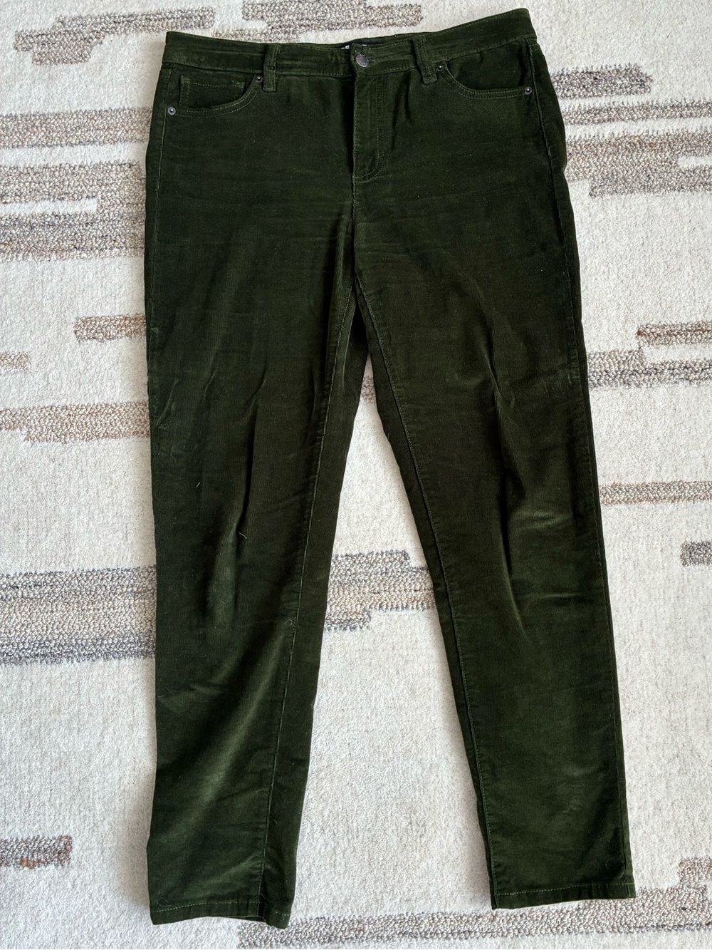 Joe Fresh Olive Green Skinny Corduroy Jeans